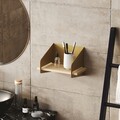 Raft de perete, Cerritos, Short Arm, 30x20x19 cm, Lemn, Auriu