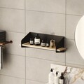 Raft de perete, Cerritos, Long Arm, 60x20x19 cm, Lemn, Negru