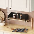Raft de perete, Cerritos, Long Arm, 60x20x19 cm, Lemn, Negru