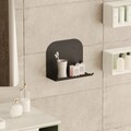 Raft de perete, Cerritos, Short Pouch, 28x23x12 cm, Metal, Negru