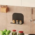 Raft de perete, Cerritos, Short Pouch, 28x23x12 cm, Metal, Negru