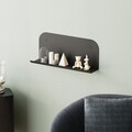 Raft de perete, Cerritos, Long Pouch, 55x23x12 cm, Metal, Negru