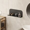 Raft de perete, Cerritos, Long Pouch, 55x23x12 cm, Metal, Negru