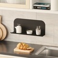 Raft de perete, Cerritos, Long Pouch, 55x23x12 cm, Metal, Negru