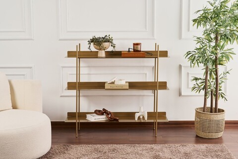 Raft universal, Cerritos, Shb-015-A, 120x34x106 cm, Metal, Auriu