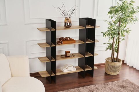 Corp biblioteca, Cerritos, Shb-017, 120x31x120 cm, Metal, Negru