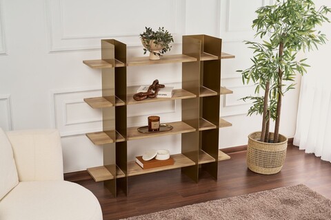 Corp biblioteca, Cerritos, Shb-017-A, 120x31x120 cm, Metal, Auriu
