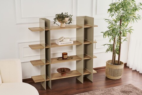 Corp biblioteca, Cerritos, Shb-017-B, 120x31x120 cm, Metal, Grej