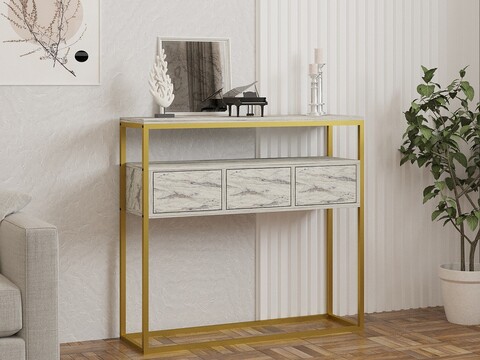 Consola, Asse Home, Guarda, 100x90x29 cm, PAL, Marmura Freesia