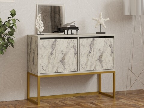 Consola, Asse Home, Zermat, 90x70x34 cm, PAL, Marmura Freesia
