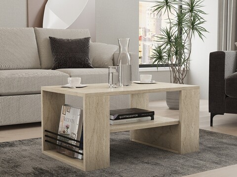 Masuta de cafea, Asse Home, Iris, 80x40x50 cm, PAL , Travertin