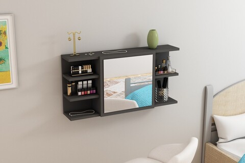 Dulap de machiaj, Coraline, Marta, 90x45x18 cm, PAL, Antracit