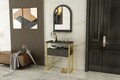 Dulap, Coraline, Mipa Mirrored, 75x88x36 cm, PAL, Antracit / Aur