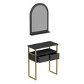 Dulap, Coraline, Mipa Mirrored, 75x88x36 cm, PAL, Antracit / Aur