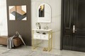 Dulap, Coraline, Mipa Mirrored, 75x88x36 cm, PAL, Alb/Auriu