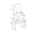 Dulap, Coraline, Mipa Mirrored, 75x88x36 cm, PAL, Alb/Auriu