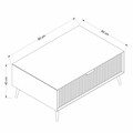 Masuta de cafea, Minerva, Luxe, 90x40x60 cm, PAL, Gresie