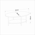 Masuta de cafea, Minerva, Elis, 90x36x60 cm, PAL, Travertin