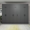 Dulap pentru haine, Minerva, Kale, 315x235x52 cm, PAL, Antracit