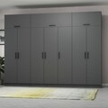 Dulap pentru haine, Minerva, Kale, 315x235x52 cm, PAL, Antracit