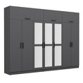 Dulap pentru haine, Minerva, Kale, 315x235x52 cm, PAL, Antracit