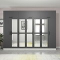 Dulap pentru haine, Minerva, Kale, 315x235x52 cm, PAL, Antracit/Alb