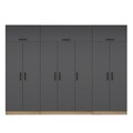 Dulap pentru haine, Minerva, Minar Kale, 315x235x52 cm, PAL, Antracit / Dore