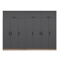 Dulap pentru haine, Minerva, Minar Kale, 315x235x52 cm, PAL, Antracit / Dore