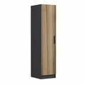 Dulap pentru haine, Minerva, Minar Kale, 45x210x52 cm, PAL, Nuc / Antracit