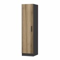 Dulap pentru haine, Minerva, Minar Kale, 45x210x52 cm, PAL, Nuc / Antracit