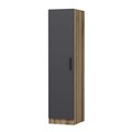 Dulap pentru haine, Minerva, Minar Kale, 45x190x52 cm, PAL, Antracit / Dore
