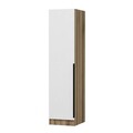 Dulap pentru haine, Minerva, Minar Kale, 45x190x52 cm, PAL, Alb / Dore