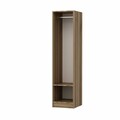 Dulap pentru haine, Minerva, Minar Kale, 45x210x52 cm, PAL, Alb / Dore