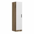 Dulap pentru haine, Minerva, Minar Kale, 45x190x52 cm, PAL, Alb / Dore