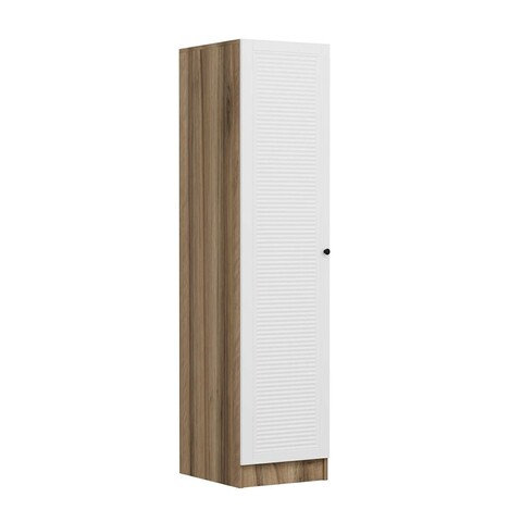 Dulap pentru haine, Minerva, Minar Kale, 45x210x52 cm, PAL, Alb / Dore