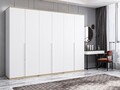 Dulap pentru haine, Minerva, Kale Line, 270x206x52 cm, PAL, Alb
