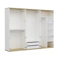 Dulap pentru haine, Minerva, Kale Line, 270x206x52 cm, PAL, Alb