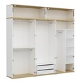 Dulap pentru haine, Minerva, Kale Line, 270x206x52 cm, PAL, Alb