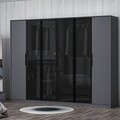 Dulap pentru haine, Minerva, Kate Luxe, 274x210x52 cm, PAL, Antracit