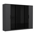 Dulap pentru haine, Minerva, Kate Luxe, 274x210x52 cm, PAL, Antracit