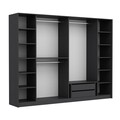 Dulap pentru haine, Minerva, Kate Luxe, 274x210x52 cm, PAL, Antracit