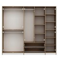 Dulap pentru haine, Minerva, Elina, 232x208x52 cm, PAL, Alb / Dore