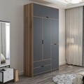 Dulap pentru haine, Minerva, Elina, 140x253x52 cm, PAL, Antracit / Dore