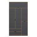 Dulap pentru haine, Minerva, Elina, 140x253x52 cm, PAL, Antracit / Dore