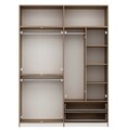 Dulap pentru haine, Minerva, Elina, 185x253x52 cm, PAL, Alb / Dore