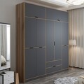Dulap pentru haine, Minerva, Elina, 232x253x52 cm, PAL, Antracit / Dore