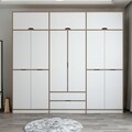 Dulap pentru haine, Minerva, Elina, 277x253x52 cm, PAL, Alb / Dore