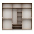 Dulap pentru haine, Minerva, Elina, 277x253x52 cm, PAL, Alb / Dore