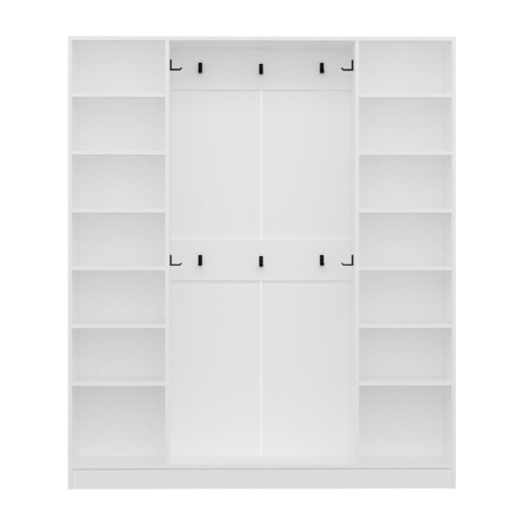 Cuier de perete, Minerva, Kale, 180x210x35 cm, PAL, Alb