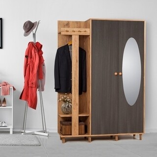 Atlantic Pine Anthracite, Dulap cu pantofar 135x36x192 cm